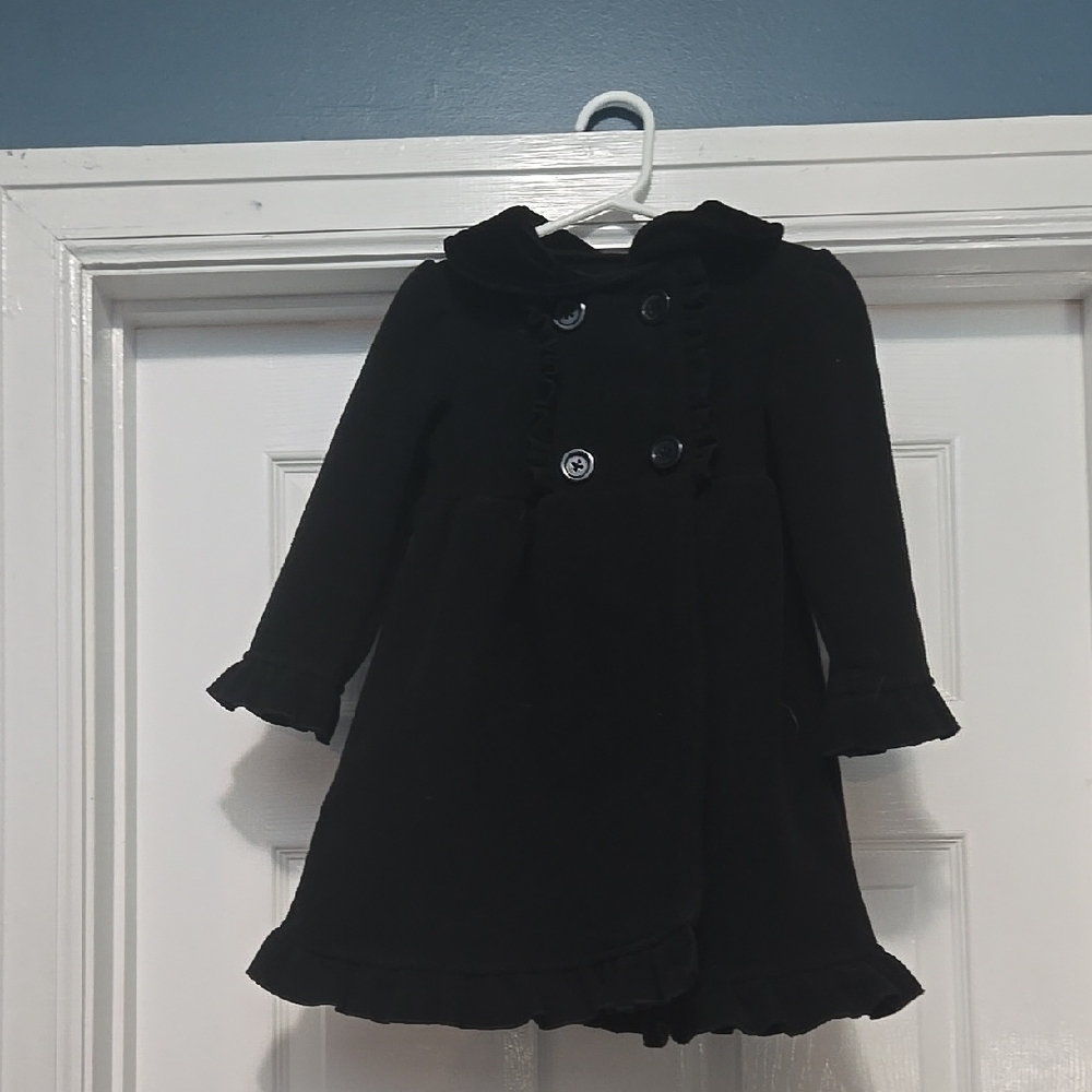 Copper Key Black Double-Breasted Coat